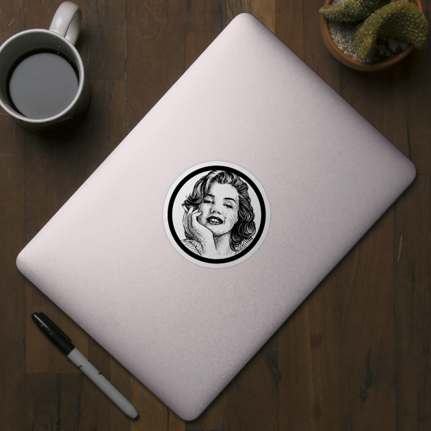 Marilyn Monroe hand drawing, vintage style illustration design by ROCKHOPPER